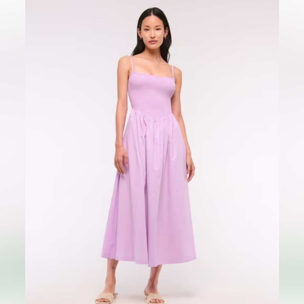 Abercrombie & Fitch - Sydney Smocked Dipped-Waist Midi Dress